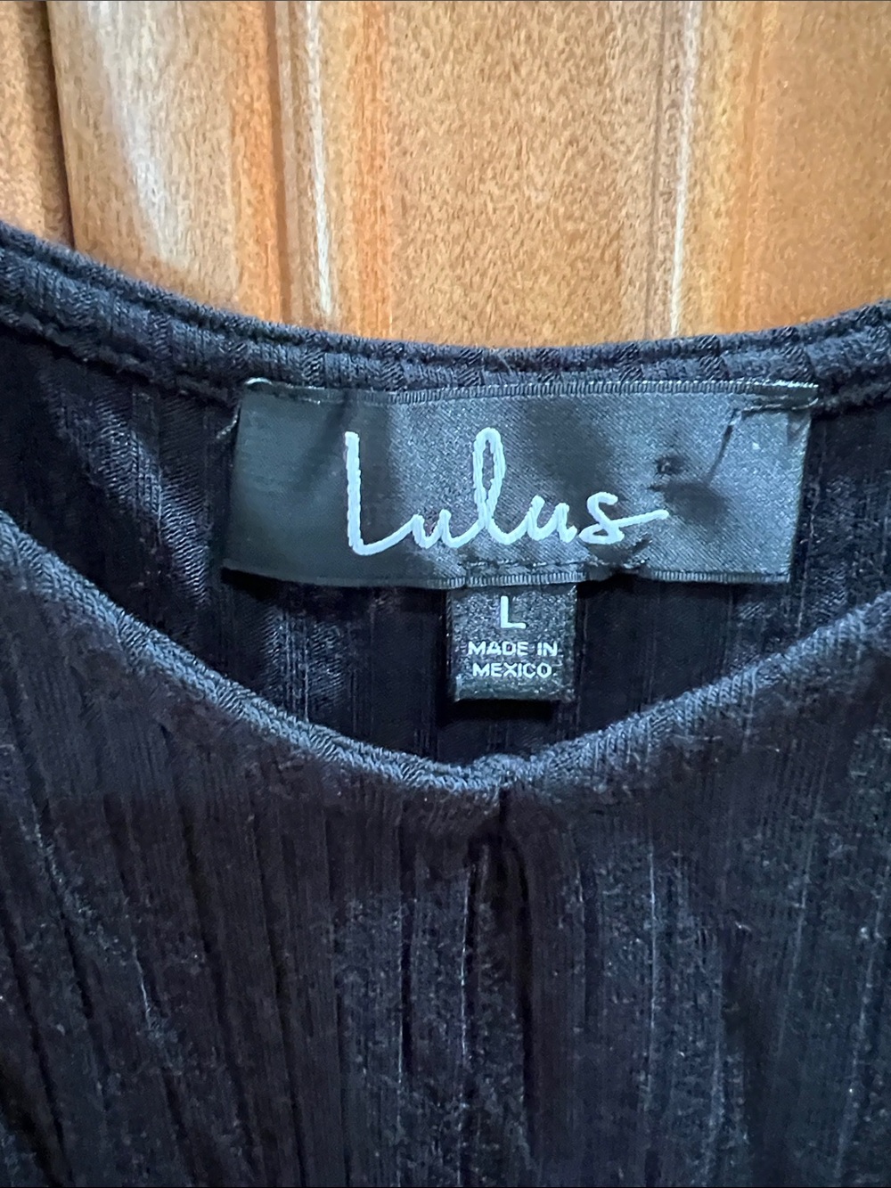Lulu's Black Ribbed Spaghetti Strap Tank